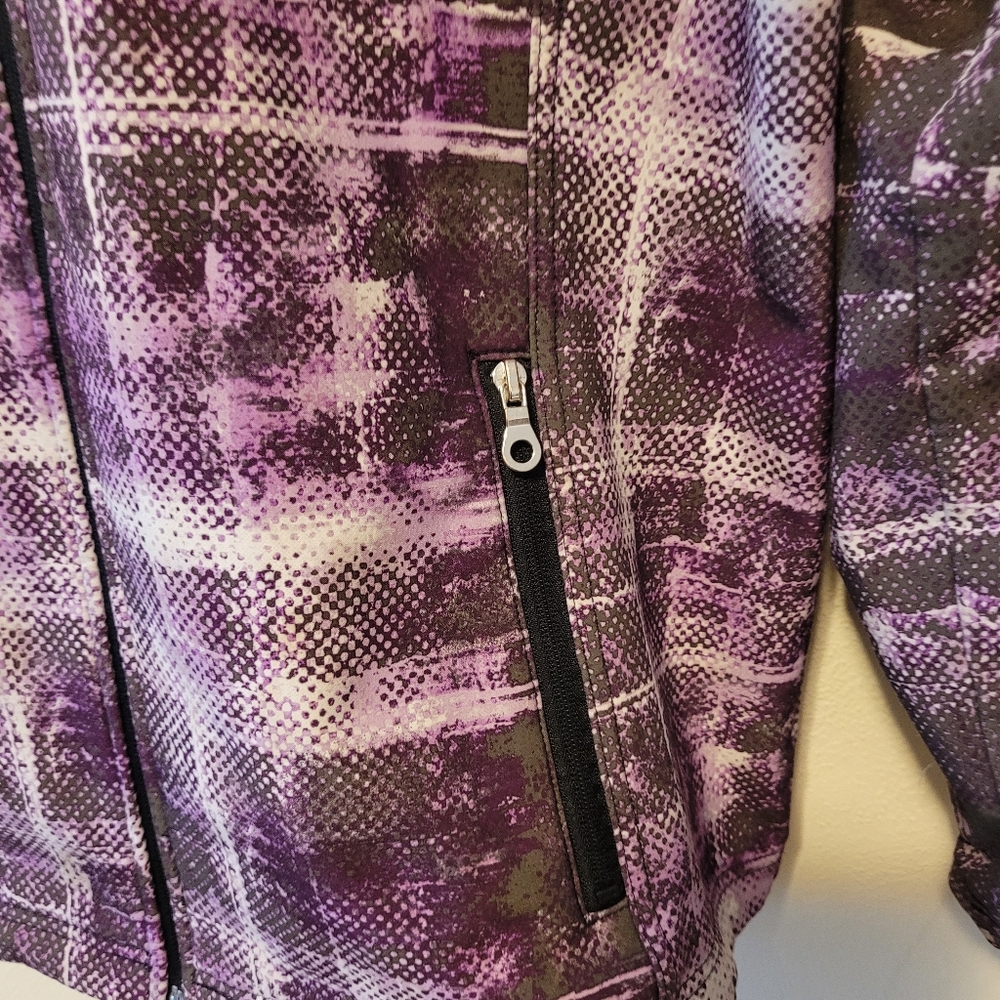 XERSION Performancewear Womens Purple Print Softshell Long Sleeve Jacket Size Xl - Picture 4 of 8